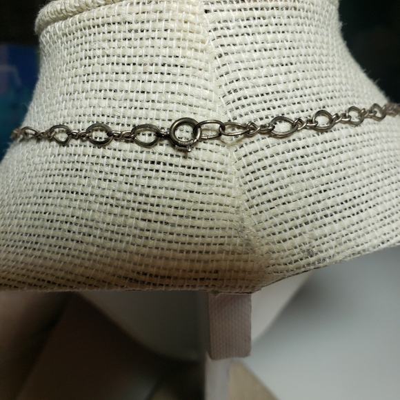 Vintage Amethyst Heart with Silver Mesh Bow Necklace on Sterling - Picture 6 of 14